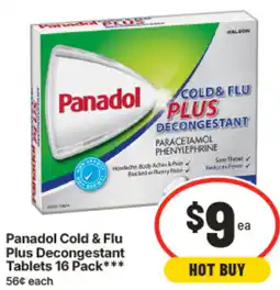 IGA Panadol Cold & Flu Plus Decongestant Tablets offer