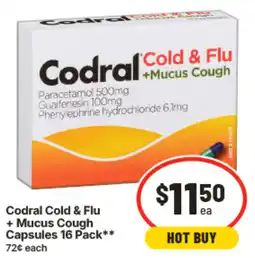 IGA Codral Cold & Flu + Mucus Cough Capsules offer