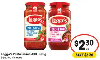 IGA Leggo's Pasta Sauce offer