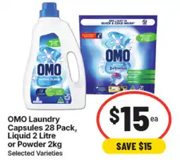 IGA OMO Laundry Capsules Liquid or Powder offer