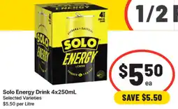 IGA Solo Energy Drink offer