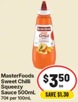 IGA MasterFoods Sweet Chilli Squeezy Sauce offer