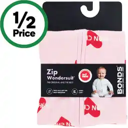 Woolworths Bonds Zip Wondersuit Assorted offer