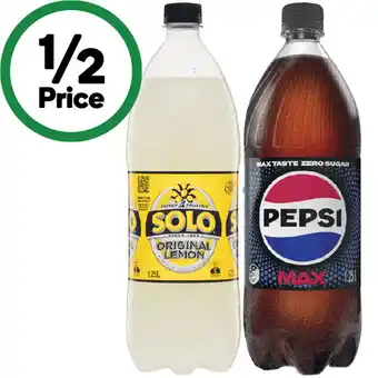 Woolworths Pepsi, Solo, Sunkist or Mountain Dew Soft Drink Varieties 1.25 Litre offer