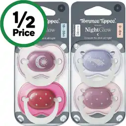 Woolworths Tommee Tippee Night Glow Silicone Soother Assorted offer