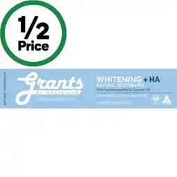 Woolworths Grants Of Australia Toothpaste offer