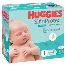 Woolworths Huggies Skin Protect Jumbo Nappies Newborn Size 108 offer