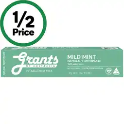 Woolworths Grants Of Australia Toothpaste offer