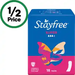 Woolworths Stayfree Super Pads No Wings offer