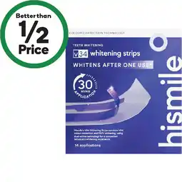 Woolworths Hismile V34 Teeth Whitening Strips offer