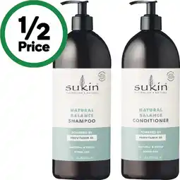 Woolworths Sukin Shampoo or Conditioner 1 Litre offer