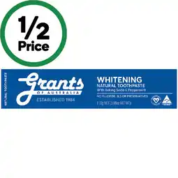 Woolworths Grants Of Australia Whitening Toothpaste offer