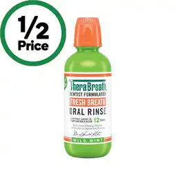 Woolworths TheraBreath Dentist Formulated Fresh Breath Oral Rinse Mild Mint offer