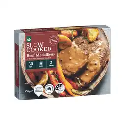 Woolworths Woolworths Slow Cooked Beef Medallions in Creamy Peppercorn Sauce offer