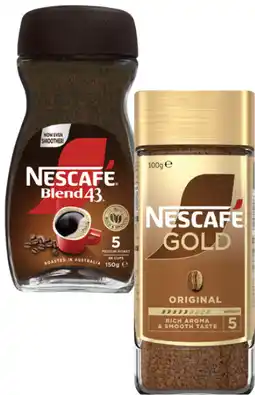 Coles Nescafé Blend 43 140g-150g or Gold Instant Coffee 100g offer
