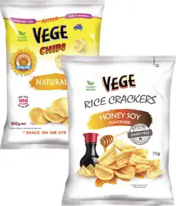 Coles Vege Chips 100g or Rice Crackers 75g offer