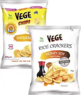 Coles Vege Chips 100g or Rice Crackers 75g offer