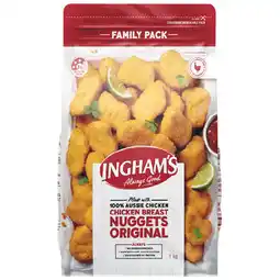 Woolworths Ingham’s Crumbed or Tempura Chicken Nuggets or Tenders 1 kg offer