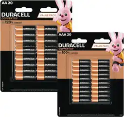 Coles Duracell Coppertop Batteries AA or AAA 20 Pack offer