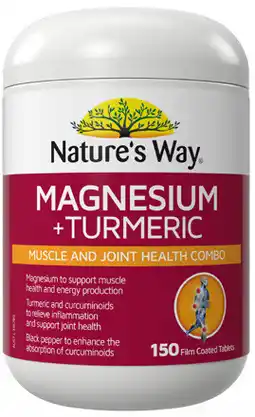 Coles Nature's Way Magnesium + Turmeric Tablets offer