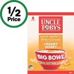 Woolworths Uncle Tobys Big Bowl Oat Sachets offer