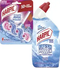 Coles Harpic Fresh Power Liquid 700mL or In The Bowl Toilet Cleaner 39g offer