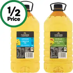 Woolworths Farmers Harvest Canola or Vegetable Oil 4 Litre offer