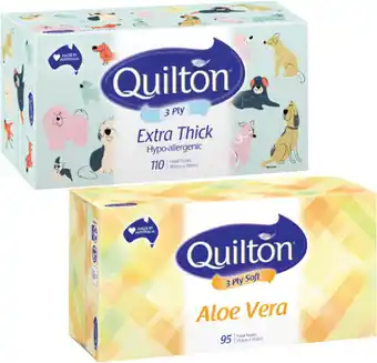 Coles Quilton 3-Ply Facial Tissues-110 Pack offer
