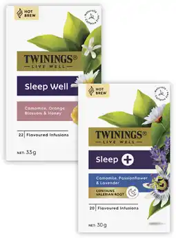 Coles Twinings Live Well Tea Bags-22 Pack offer