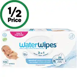 Woolworths WaterWipes Baby Wipes x 9 offer
