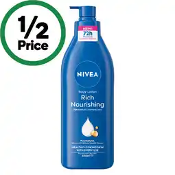 Woolworths Nivea Rich Nourishing 72hr Moisturiser Body Lotion offer