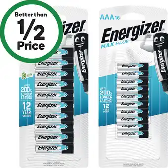 Woolworths Energizer Max Plus Batteries AA or AAA Pk 16 offer