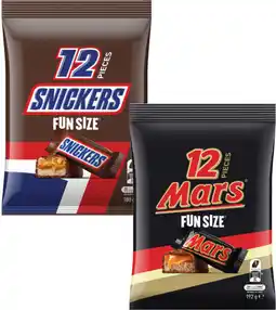 Coles Mars or Snickers Chocolate Fun Size 180g-192g offer