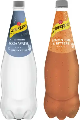 Coles Schweppes Mixers or Soft Drink 1.1 Litre offer
