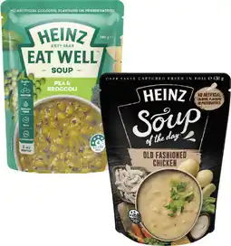 Coles Heinz Soup of the Day or Eat Well Soup Pouch 380g-430g offer