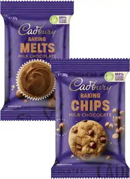 Coles Cadbury Baking Chocolate Chips, Melts or Block 165g-225g offer