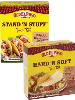 Coles Old El Paso Hard 'N Soft or Stand 'N Stuff Taco Kit 295g-350g offer