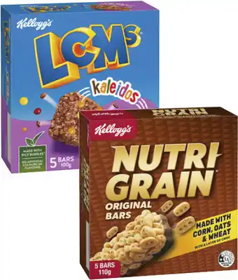 Coles Kellogg's LCMs or Nutri Grain Bars 5 Pack 100g-110g offer