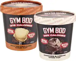 Coles Gym Bod Choc Top Protein Dessert Tub offer