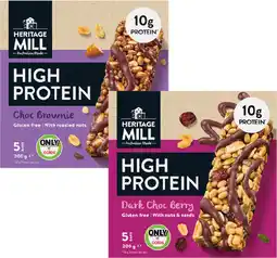 Coles Heritage Mill High Protein Bars offer