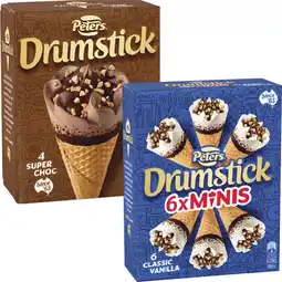 Coles Peters Drumstick Cones-6 Pack 475mL-490mL offer