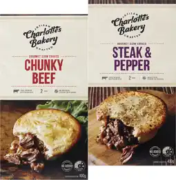 Coles Charlotte's Bakery Slow Cooked Pies 400g offer