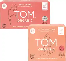 Coles Tom Organic Liners Ultra Thin or Long Length 26 Pack offer