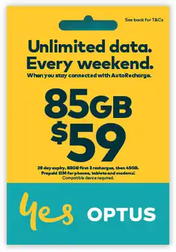 Coles Optus $59 Prepaid SIM Starter Kit offer