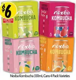 NQR Nexba Kombucha Cans offer