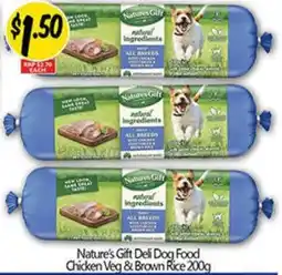 NQR Nature's Gift Deli Dog Food Chicken Veg & Brown Rice offer