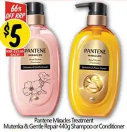 NQR Pantene Miracles Treatment Mutenka & Gentle Repair Shampoo or Conditioner offer