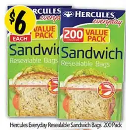 NQR Hercules Everyday Resealable Sandwich Bags offer