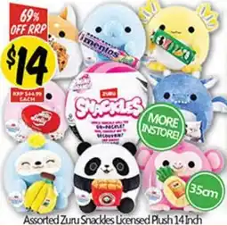 NQR Assorted Zuru Snackles Licensed Plush offer
