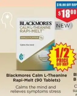Chemist Warehouse Blackmores Calm L-Theanine Rapi-Melt offer